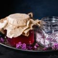 Jar of lilac syrup